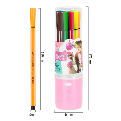 Deli 7060 yıkanabilir sulu boya kalemi seti - 6