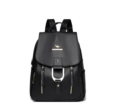 Women's PU Leather Backpack, Japanese-Korean Style, Elegant - 8