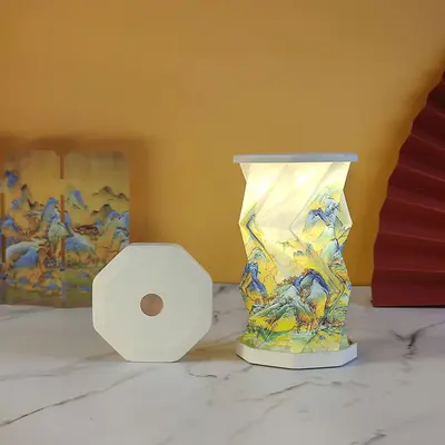 Creative Gift Mini Foldable Rotating LED Rechargeable Night Light Compact Ambiance Light Portable Cultural Creative Small Gift - 8