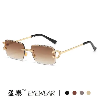 Rhinestone-Trimmed Patterned Sunglasses - 4