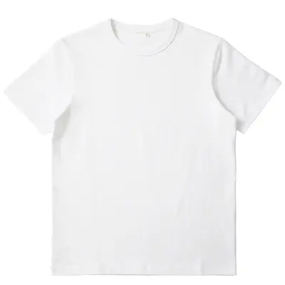 Women's 230G Pure Cotton White Short Sleeve T-Shirt Fashion Style Unisex Heavy Opaque Round Neck Solid Color Basic Shirt Wholesale