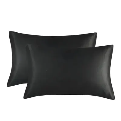 Solid Color Imitation Silk Satin Pillowcase, Envelope Style