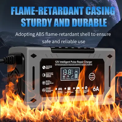 12V 6A Smart Pulse Repair Charger for Lead-Acid Batteries