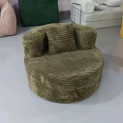 Wolkenförmiger Rundsessel Einzelsofa vakuumverpackt Cordstoff - 8