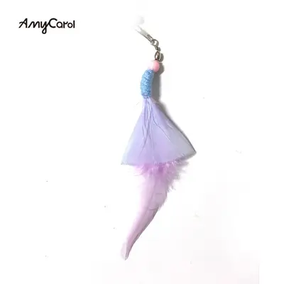 Feather Cat Teaser Wand with Rustling Paper and Long Rope - 4