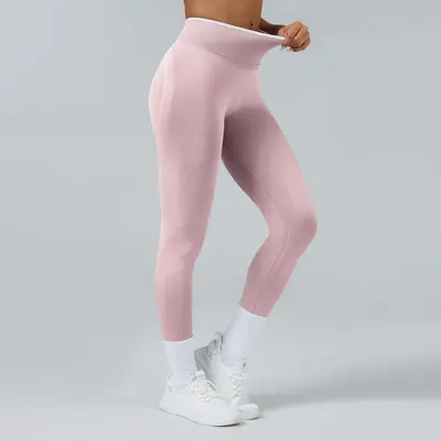 Seamless Knit Butt-Lifting Yoga Pants, High Waist, Quick-Dry - 12