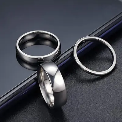Women's European and American Cross-border Titanium Steel Ring, Non-fading, Shiny, Simple Flat Ring, 2 4 6mm Stainless Steel Niche Ring