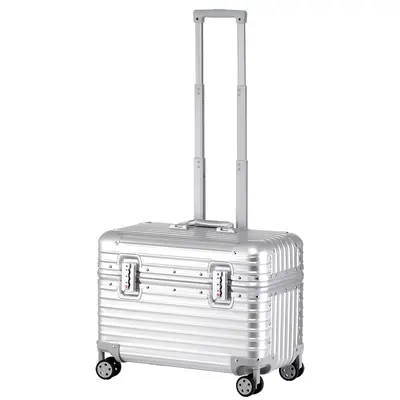 German full aluminum magnesium alloy flip-top camera long suitcase 18 inch wheeled small trolley suitcase men's suitcase - 6