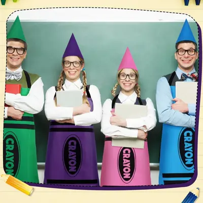Adult Crayon Costume Set with Apron and Cone Hat, LP127