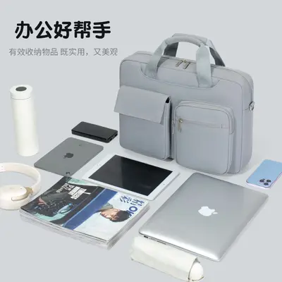 16 Inch Laptop Bag, Oxford Cloth, Multi-Pocket Briefcase