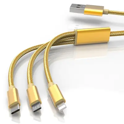 3-in-1 Ladekabel-Set mit USB-Doppelport-Stecker, Schnellladung - 8