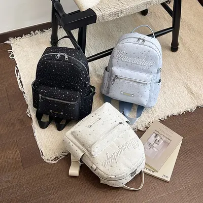 Koreanischer INS-Mode-Buchstabenster-Design Rucksack für Damen, Nischenboutique-Design, schlicht, vielseitig, Pendler-Schulrucksack - 2