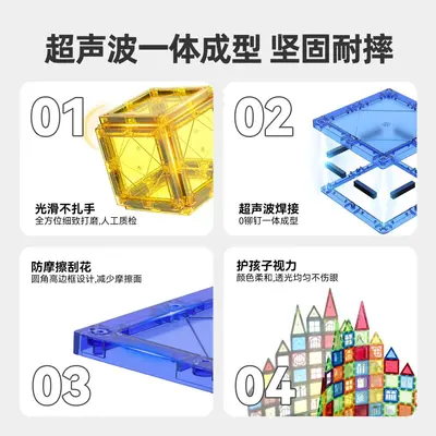 6.5cm Colored Window Magnetic Tiles Refill Set, Educational Kids Toy