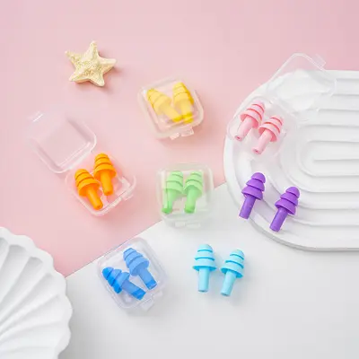 Silicone Swimming Earplugs, Slow Rebound, Sound Insulating