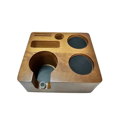51/54mm Kahve Presi Tozu Taban Tutacağı, Ayarlanabilir Ahşap, 58mm Uyumlu