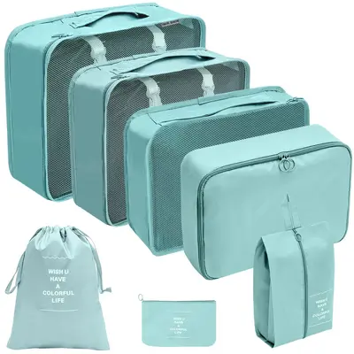 Reise-Aufbewahrungstasche-Set, 11-teiliges Set für Geschäftsreisen, Kleidungs-Kompressionsbeutel mit Kordelzug, faltbare Netz-Aufbewahrungstaschen für Make-up und Toilettenartikel. - 13