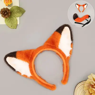 Halloween Fox Ears Headband and Tail Set, Party Costume Accessory - 8