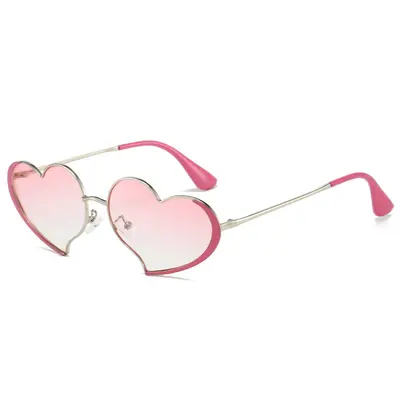 Damen-Sonnenbrille in Herzform, Metall, modisch - 5