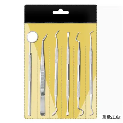 Zahnreinigungswerkzeug-Set aus Edelstahl, 6-teilig - 6