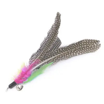 Cat Feather Teaser Wand Replacement Heads with Bell, Multiple Styles - 7
