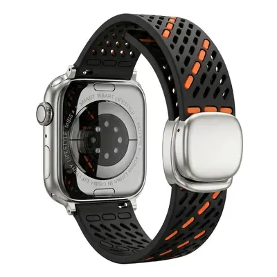 Apple Watch S11 için Delikli Silikon Manyetik Kordon