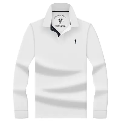Herren Langarm-Poloshirt aus mercerisierter Baumwolle - 7