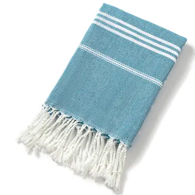 Best-selling cross-border polyester-cotton Turkish beach towel 90*180 with tassels yarn-dyed striped absorbent adult bath towel - 8