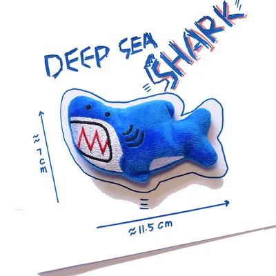 Mini Cute Plush Squeaky Dog Toy, Shark, Crab, Turtle and Whale Designs - 7