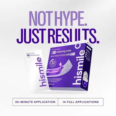 Hismile V34 Teeth Whitening Strips, Removes Yellow and Tobacco Stains