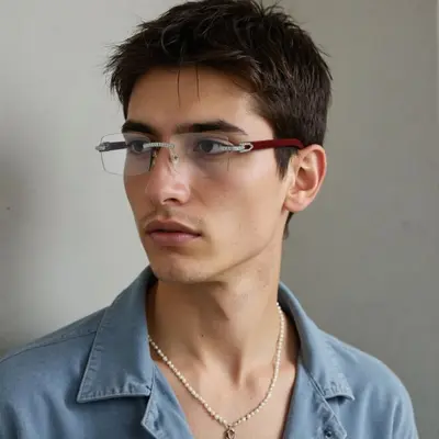 Wood Grain Frame Men's Sunglasses, Color-Changing Lenses - 1