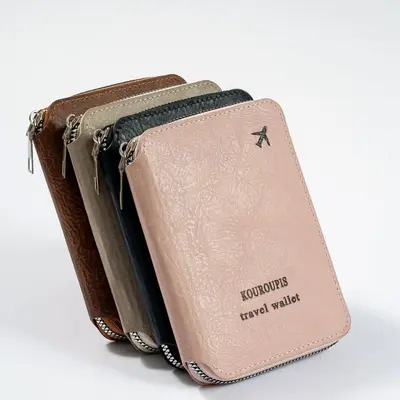 RFID passport holder travel document wallet set