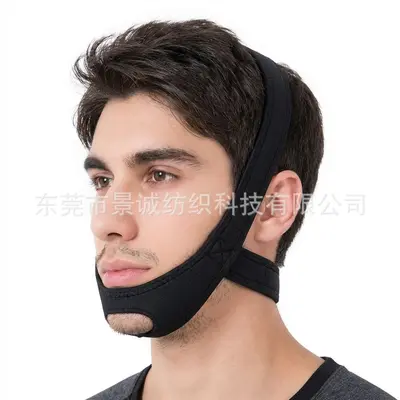 Anti-Schnarch-Kinnband, schwarz, für Erwachsene und Kinder