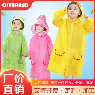 Hersteller Großhandel Kinderregen­jacke Junge Mädchen Baby Kindergarten Cartoon Poncho niedlicher Umhang Stil Grundschüler Regenjacke