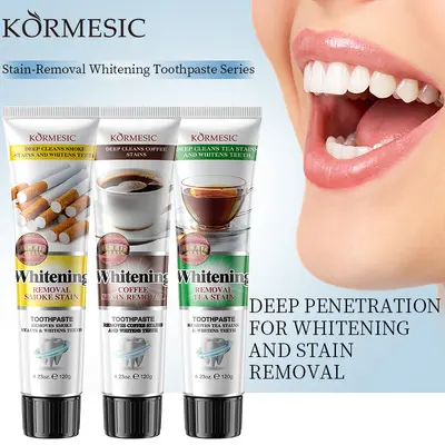 KORMESIC tamamen İngilizce diş bakımı ve diş beyazlatma diş macunu toothpaste sınır ötesi dış ticaret üretici toptan satış