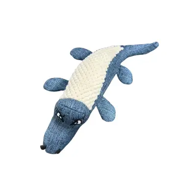 Plush Dog Crocodile Toy with Squeaker, Durable Teeth Cleaning Chew - 6
