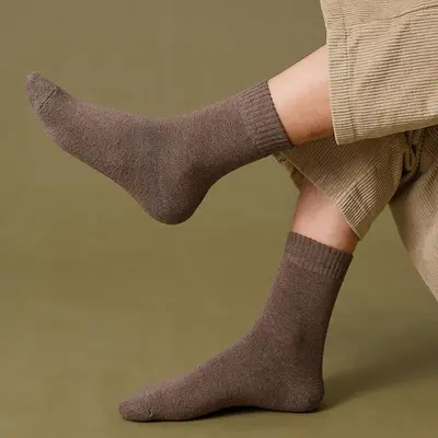 Herren-Winter-Frottee-Socken, mittellang, dick, warm und schweißabsorbierend