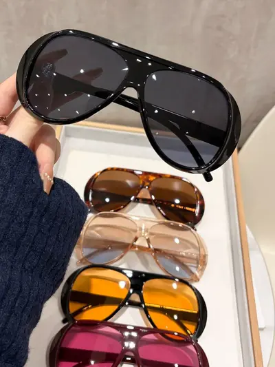 Large Frame Aviator Sunglasses, 5-Pack Set, UV Protection - 12