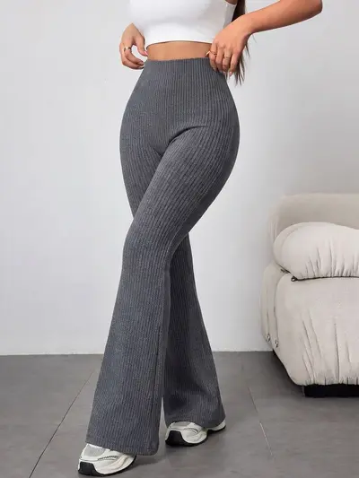 Women's Yoga Leggings Ribbed, High Waist, Tummy Control, Autumn-Winter