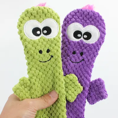 Two-Tone Lizard Pattern Faux Leather Dog Dental Chew Toy with Squeaker - 4
