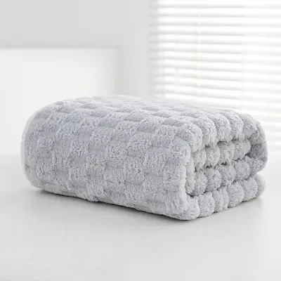 Coral fleece bath towel set, cloud pattern, quick-drying - 9