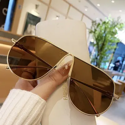 Large-Frame Metal Toad Sunglasses, Versatile Fashion Street Style - 1