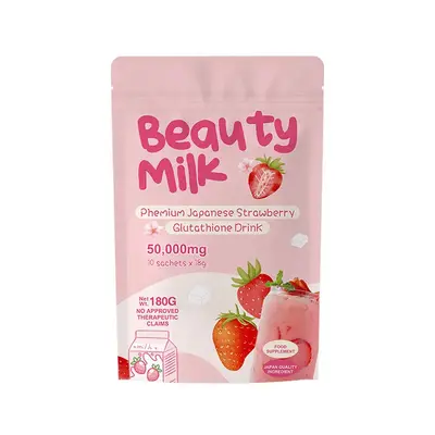 Lychee Flavored Beauty Milk and Strawberry Collagen Powder