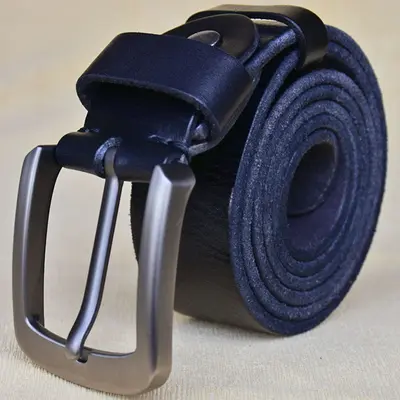 Reiner Rindsleder-Ledergürtel Herren, echtes Leder, Retro-Komfort-Rindsleder-Gürtel, First-Layer-Rindsleder-Schnallengürtel, Hose, handgefertigter Gürtel