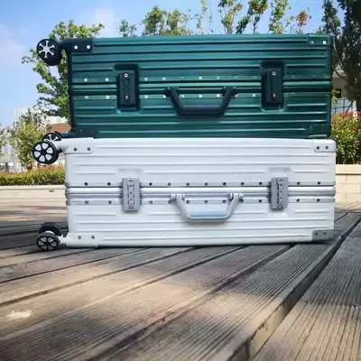 Retro Aluminium-Frame Trolley Suitcase Set, 20/24/28 Inch, Combination Lock - 3