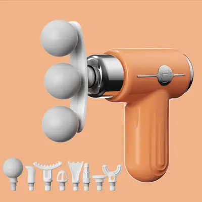 Mini-Massagepistole mit 9 Köpfen, wiederaufladbar, für Nacken und Taille - 8