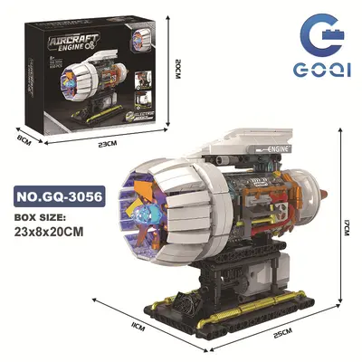 Gaoqi 3053-yc489V8 Flugzeugtriebwerk Bausteine Elektrospielzeug - 6
