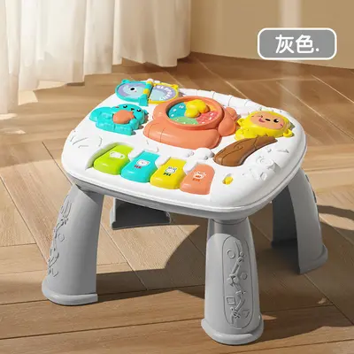 婴儿宝宝益智可拆卸游戏桌 早教1岁启蒙玩具多功能2合1音乐学习桌 - 8