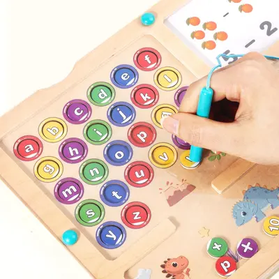 Montessori Magnetic Letters Bead Maze Brain Training Game