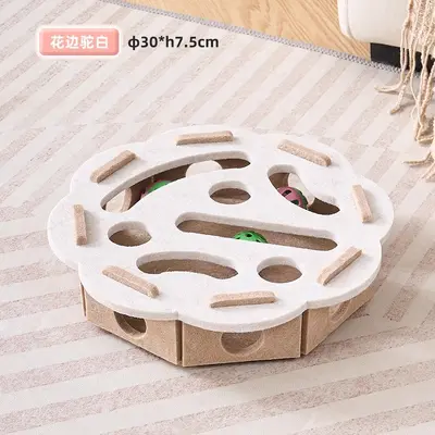 Katzenspielzeug-Filzbox mit Labyrinth und Glöckchenball - 11