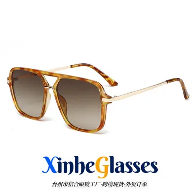 3583 Double Bridge Plastic Metal Classic Sunglasses UV400